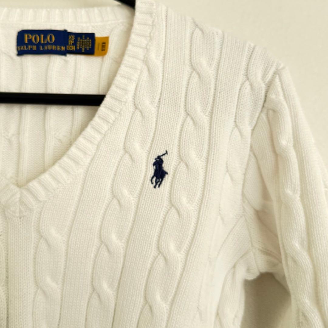 ポロラルフローレン Vネック ケーブルニット セーター