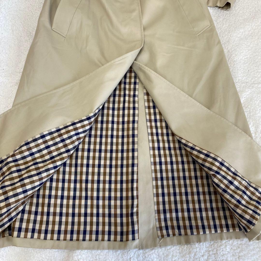 【Aquascutum】ステンカラーコート　裏地チェック【3F】イングランド製