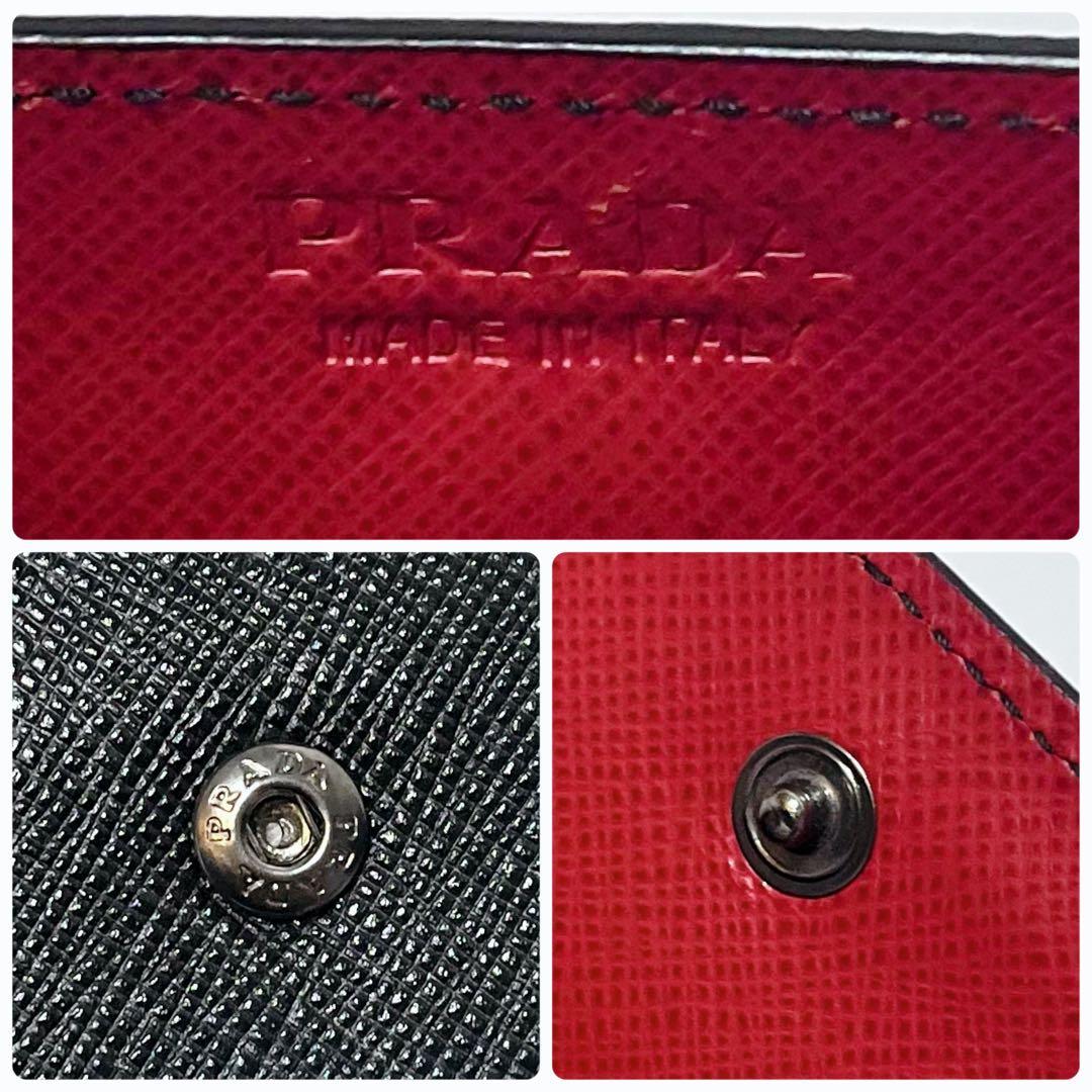 【美品】PRADA サフィアーノレザー メタルロゴ スクエア型 ケース