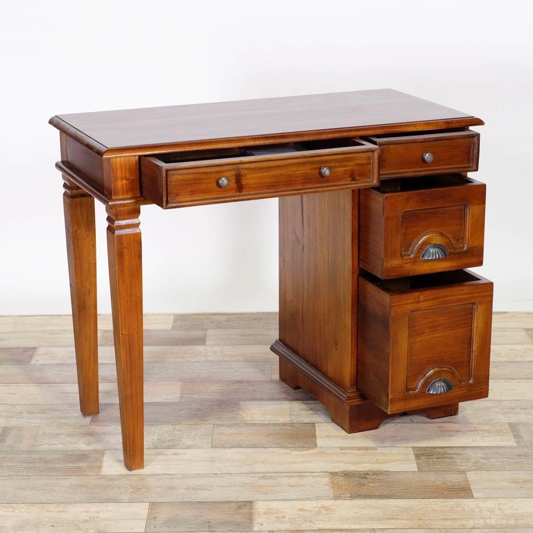 O 新品 アジアン デスク アンティーク カントリー 書斎 カフェ 机 テーブル