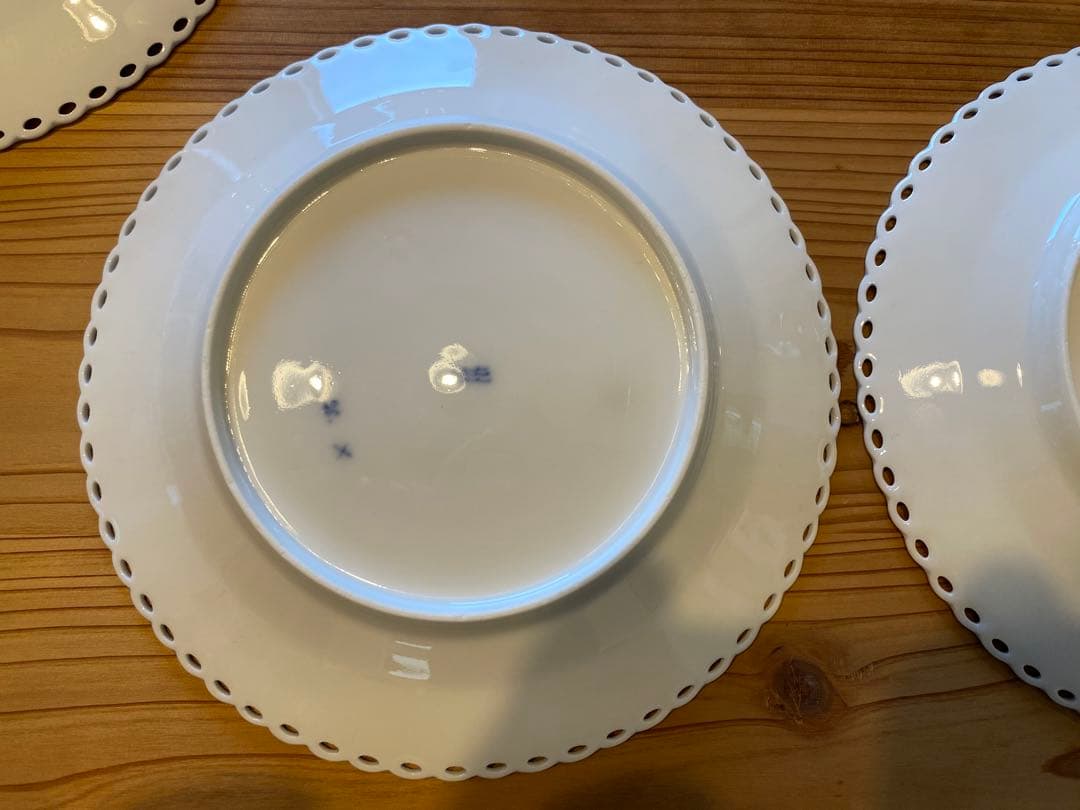 【ヤマザキ】フルレース　ケーキプレート　1870-90年製　6枚