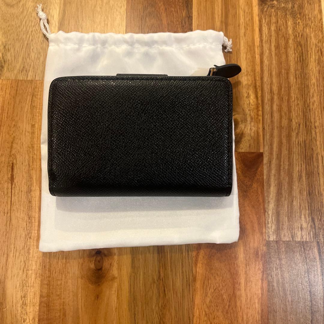 【美品】COACH コーチ 二つ折り財布 ブラック レザー