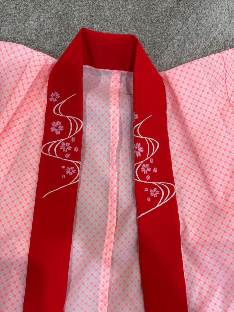 七五三 3歳 女の子 花柄刺繍着物 花車 長襦袢刺繍半衿付き