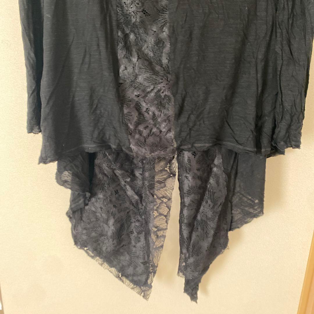 CIVARIZE 黒 レース襟 オープンフロント カーディガン