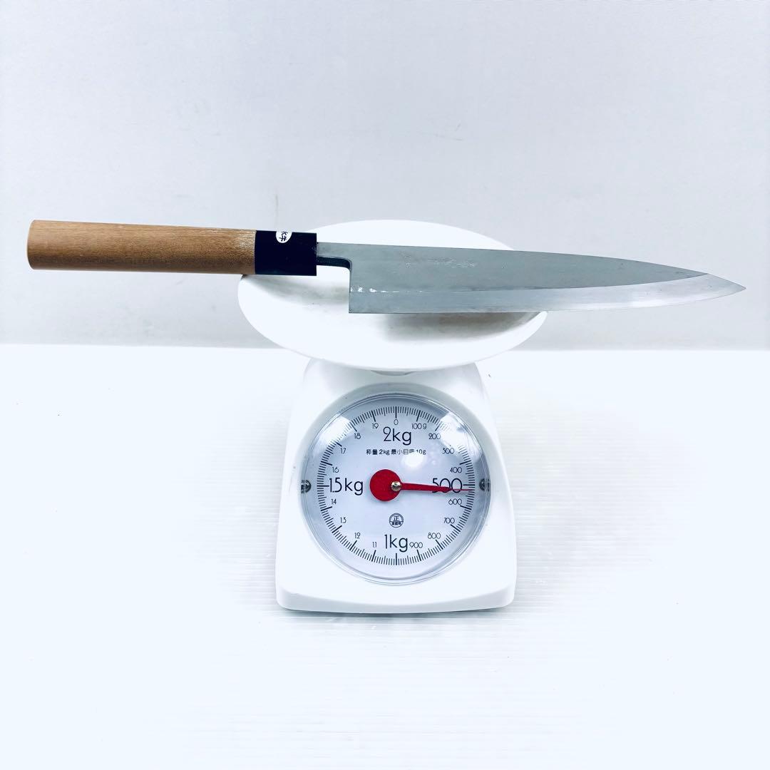 新潟三条　忠房　鋼　出刃包丁　大型　本水牛　刃渡り23cm