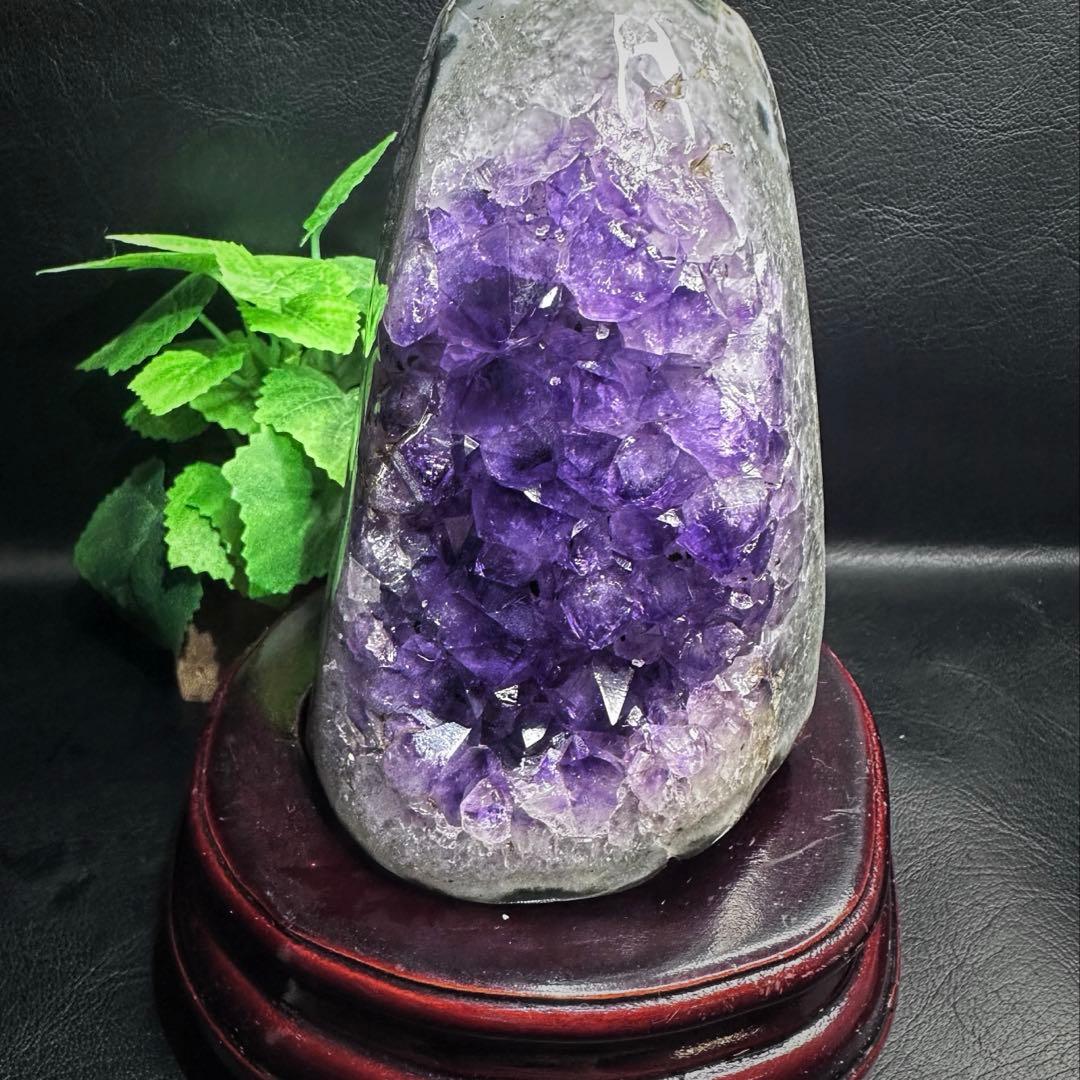濃紫の煌めきウルグアイ産☆キラキラ☆アメジストクラスターパワーストーンA1088