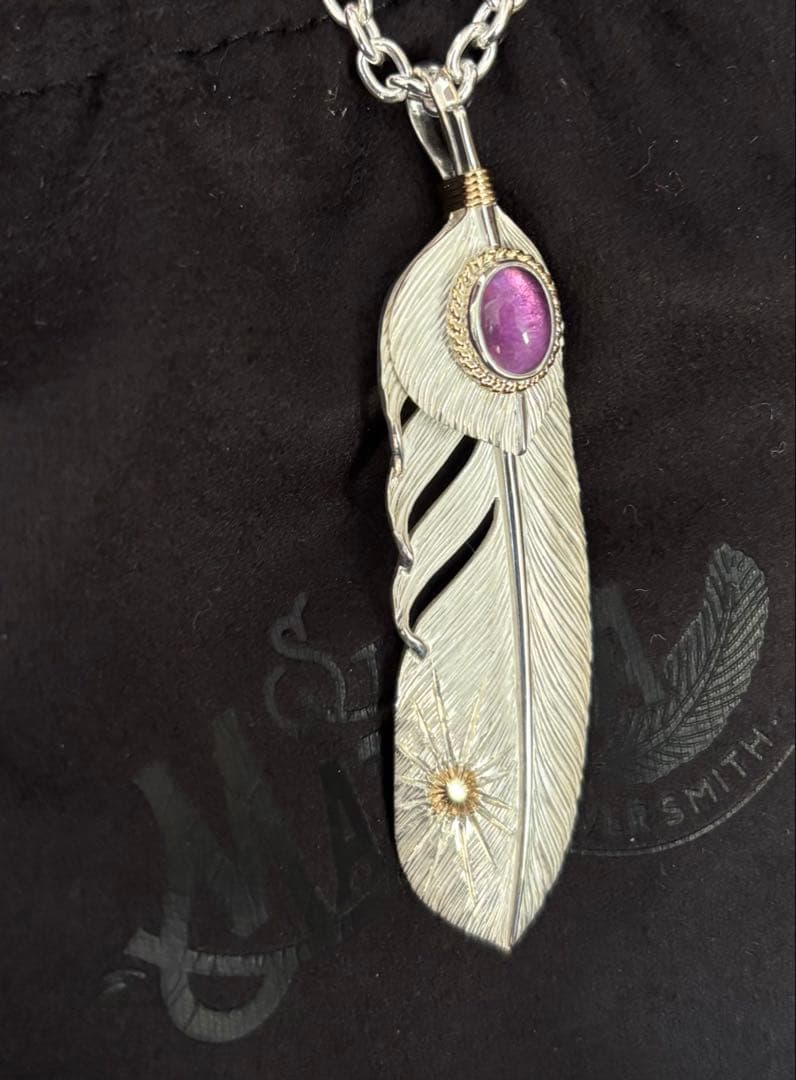 Studio Matilda 上銀アメジスト付きフェザー　“Hydragen