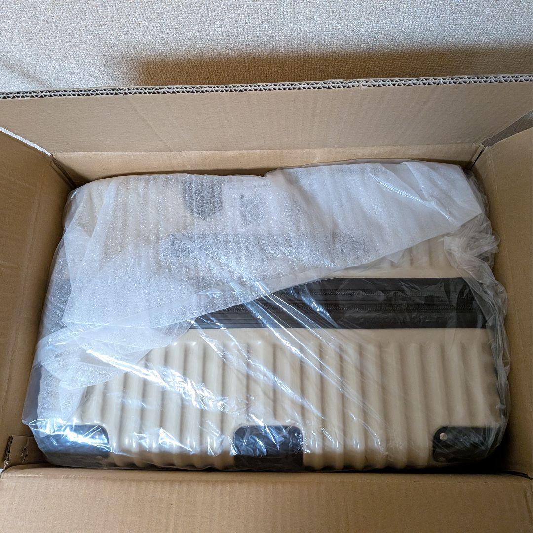 キャリーケース 拡張機能付 軽量 ホワイト Lサイズ 7泊~長期旅行/100L