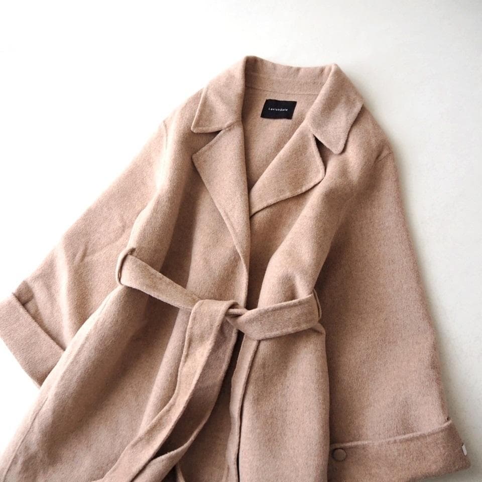 lavishgate ワイドスリーブリバーコート ウール ガウン ロングコート