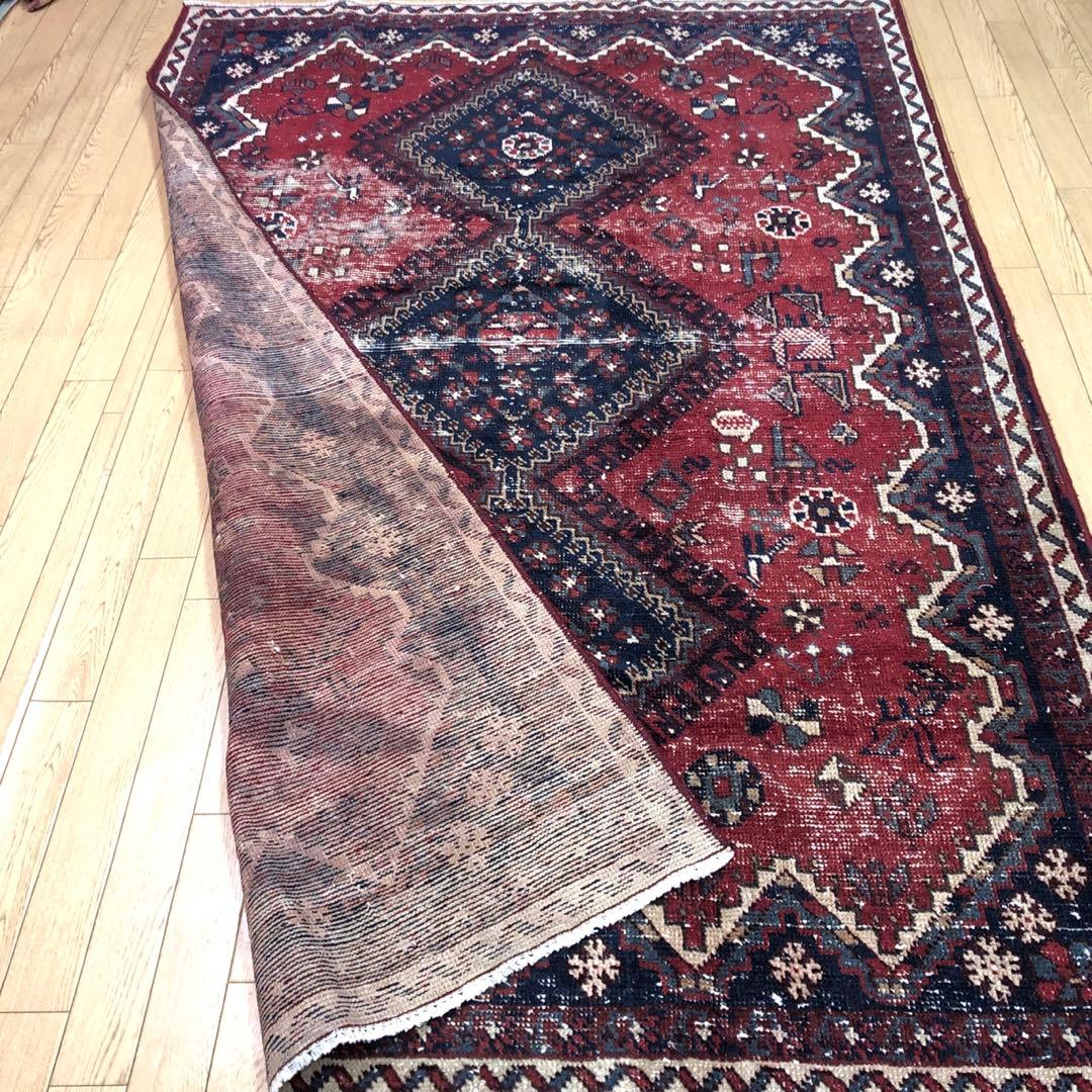 ペルシャ絨毯 ヴィンテージラグ 222×149cm 手織り オールドpersia