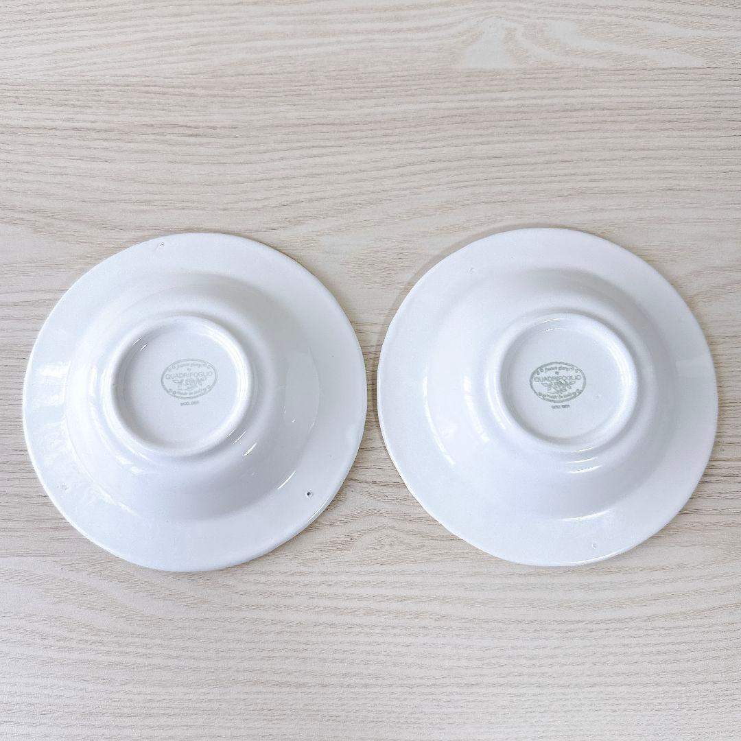 quadritoglio 　バラ柄　深皿　イタリア製　6枚セット