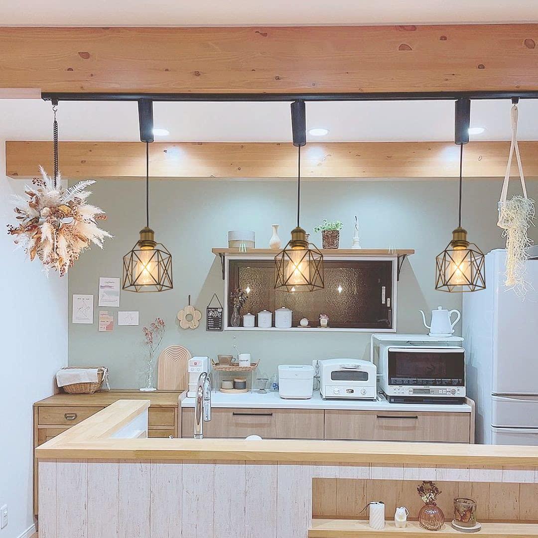 ☆3個パック ブラック レトロペンダントライト 長さ調節可 　北欧