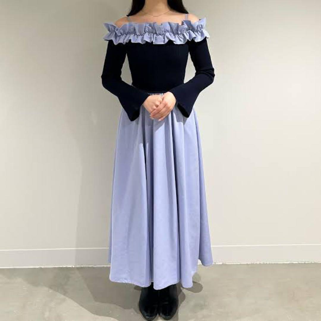 LILY BROWN フリルオフショルダー ロングワンピース