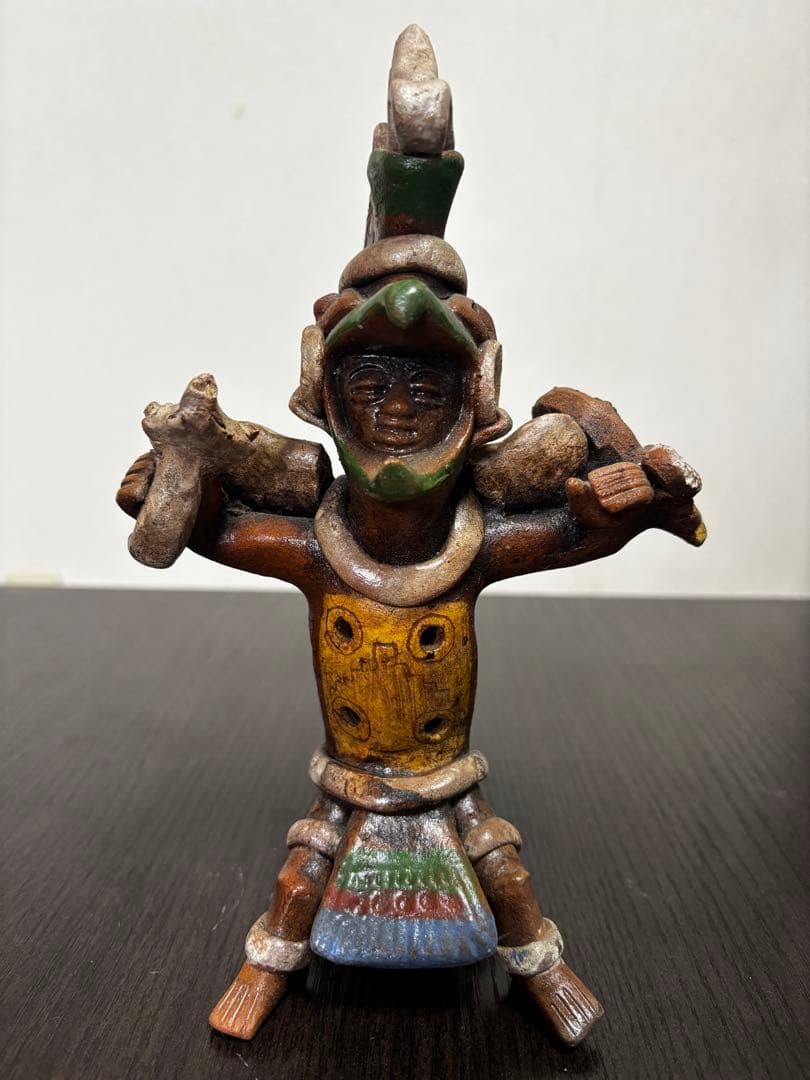 アステカ文明 マヤ文明 戦士像 置物 高さ22cm メキシコ 古代文明