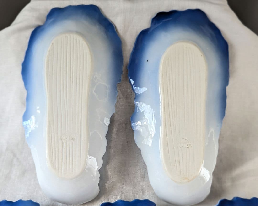 【26日迄】オールド深川製磁　白菜長皿　５客揃　稀少