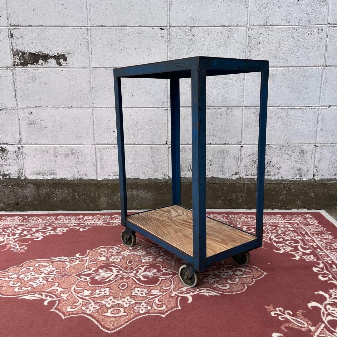 インダストリアル工業系◼︎鉄アイアン製 キャスター付き 作業台 ワークテーブル