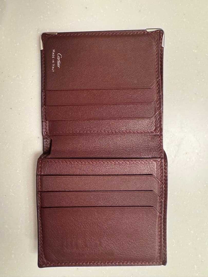 【美品】Cartier 二つ折り財布&ケースセット　ブラック レザー