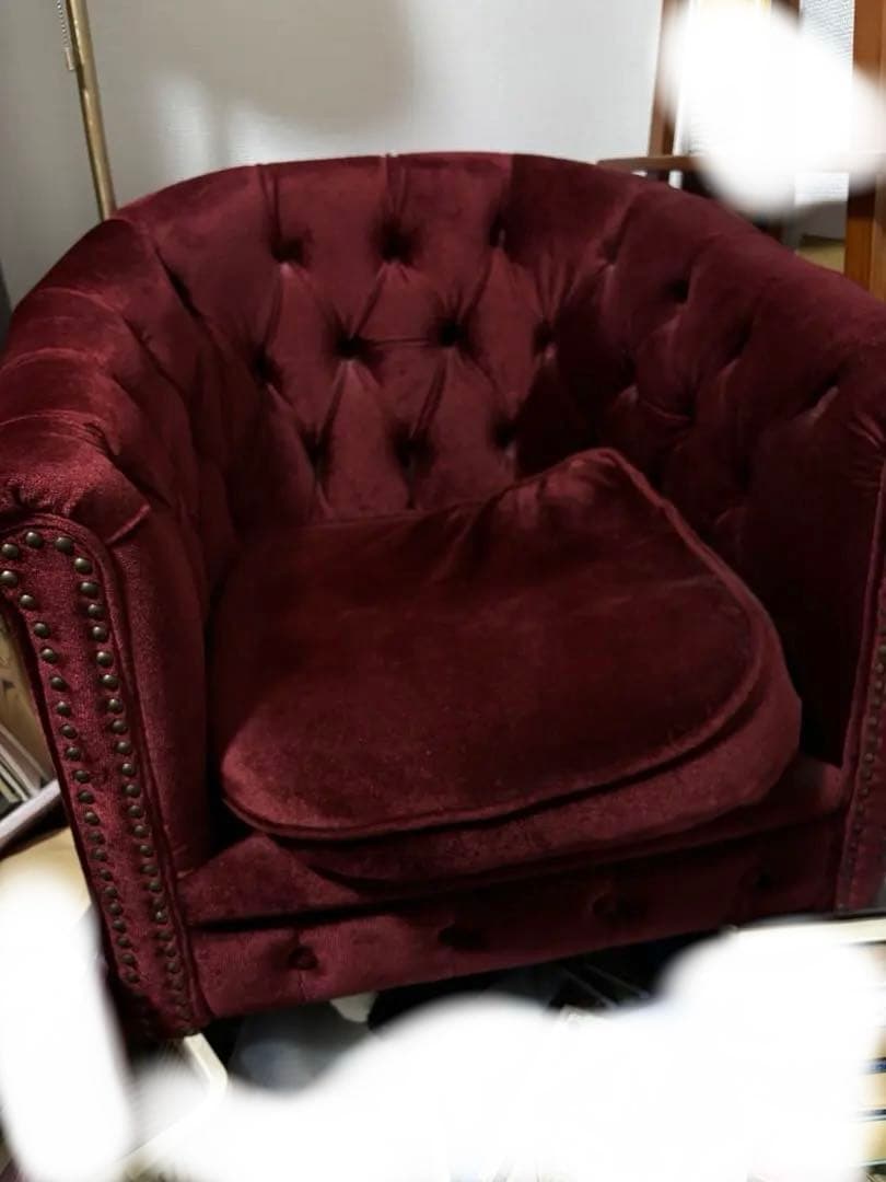 ヴィンセントソファ　1人掛け　赤　チェア