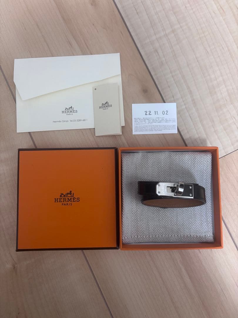 HERMES エルメス　ケリー　ドゥブルトゥールブレスレットブラック　T3