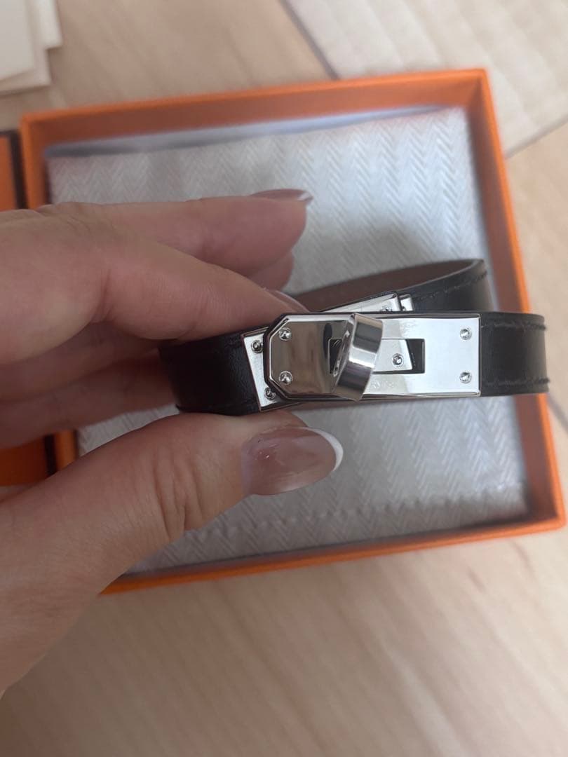HERMES エルメス　ケリー　ドゥブルトゥールブレスレットブラック　T3