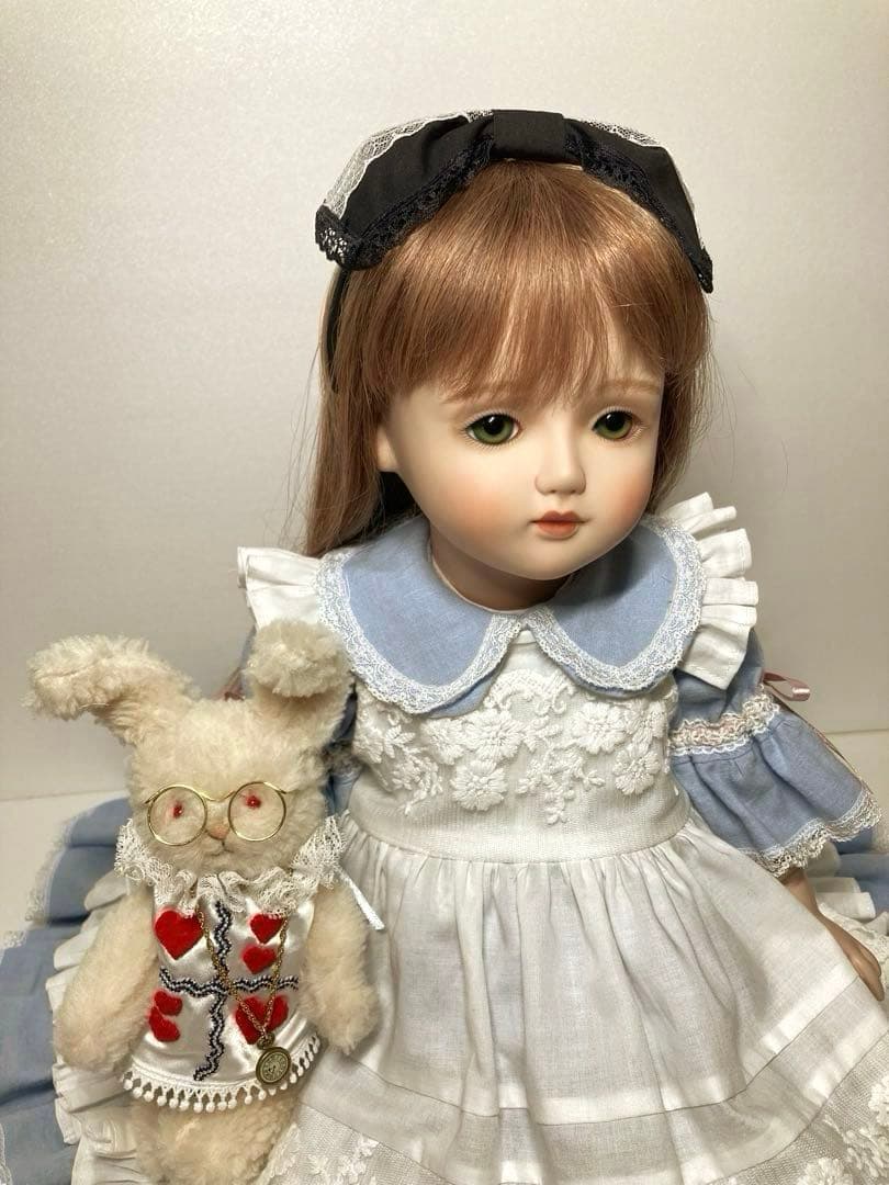 創作ビスクドール　『Alice』　不思議の国のアリス　創作人形　白うさぎ付き