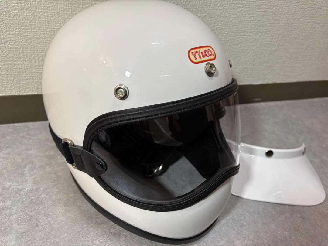 TT&CO. トゥーカッター フルフェイスヘルメット ホワイト Mサイズ