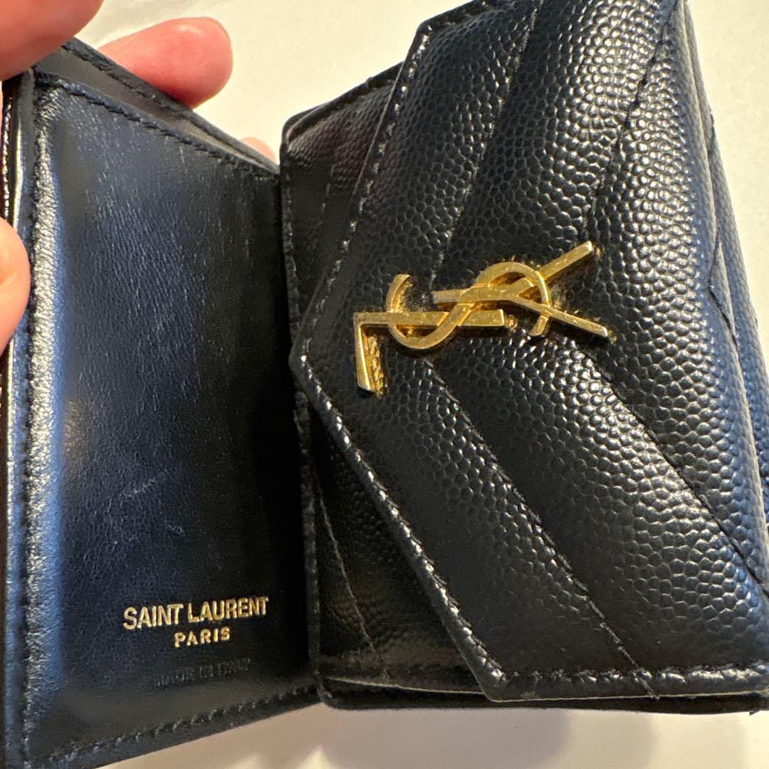 美品！サンローラン YSL 三つ折り財布 ブラック即購入OK！