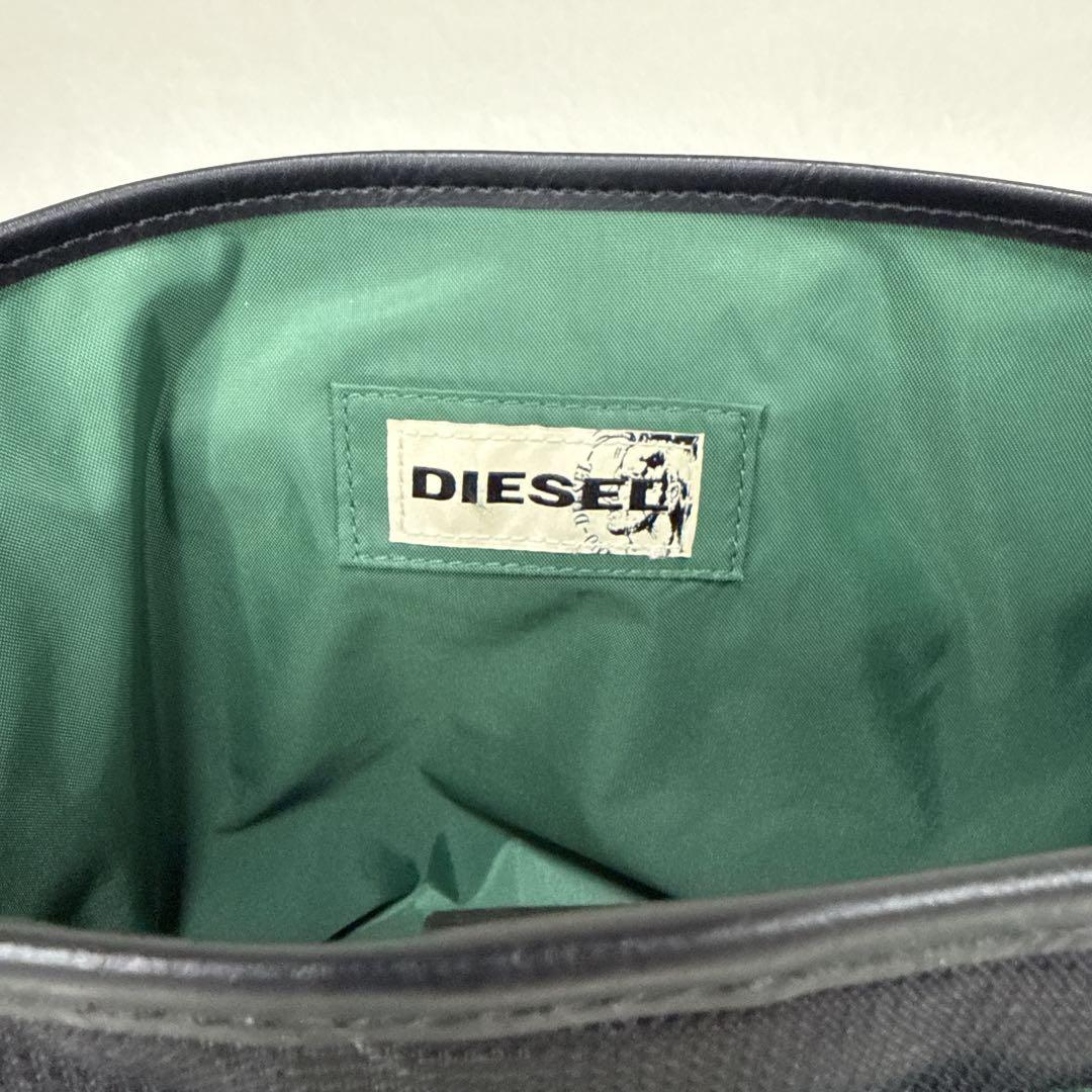 【未使用級】DIESELディーゼル 黒　メッセンジャー レザー　ナイロン　A4