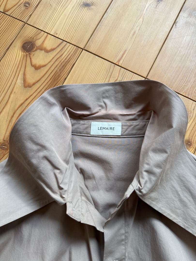 LEMAIRE ルメール TIE NECK SHIRT 48 GREIGE