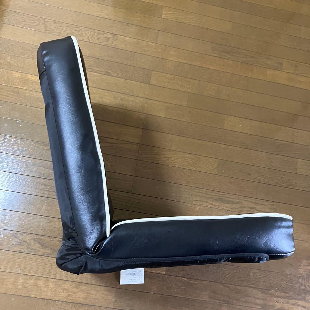 蒲装株式会社レザーマチ付き座椅子・ブラック・黒