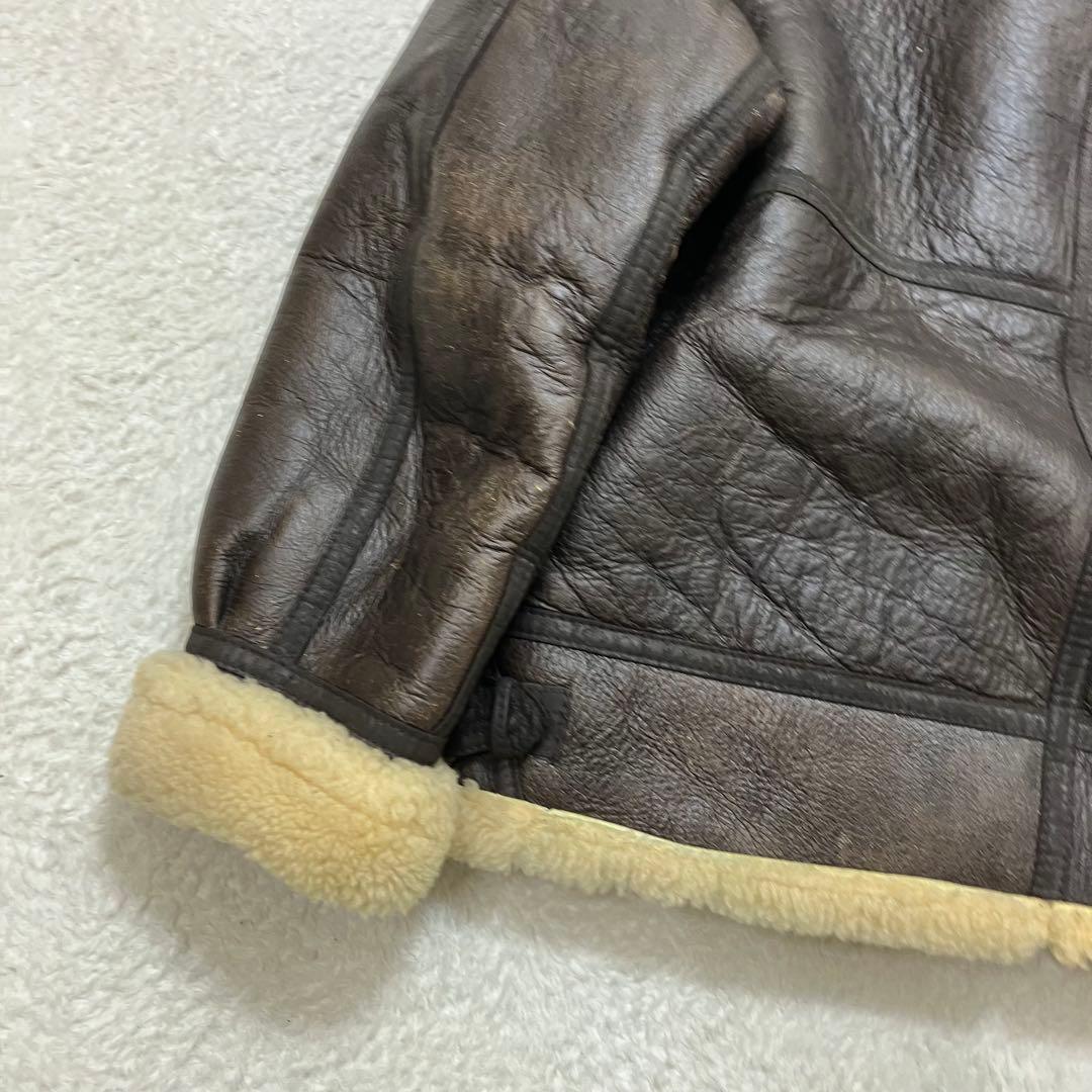 XL✨本革 羊革 レザー B-3 ムートン フライトジャケット ボア 肉厚