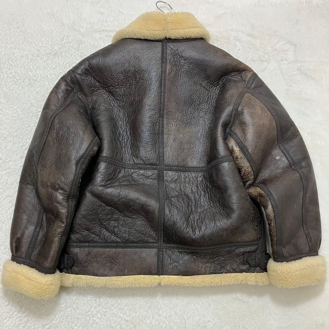 XL✨本革 羊革 レザー B-3 ムートン フライトジャケット ボア 肉厚