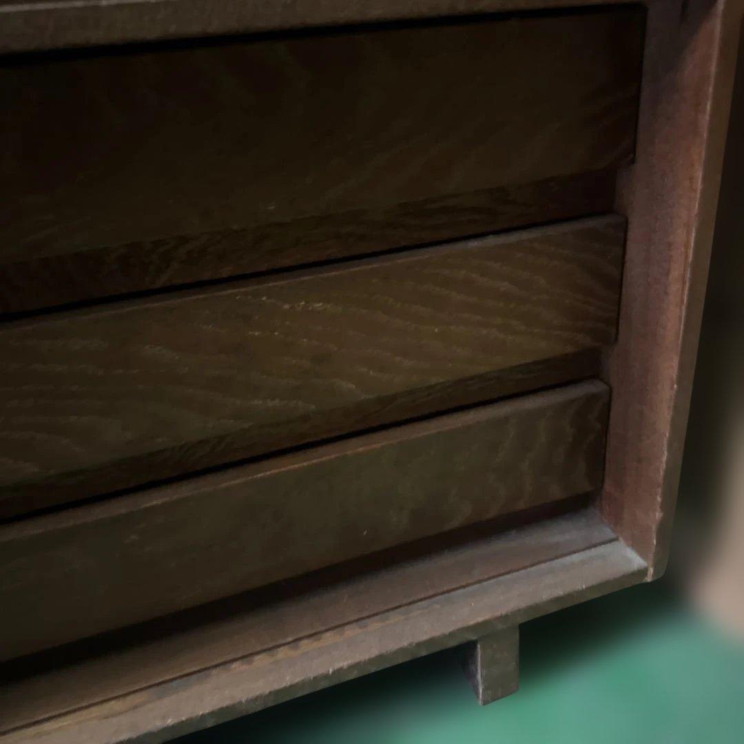 昭和レトロ　木製ガラス扉付きキャビネット