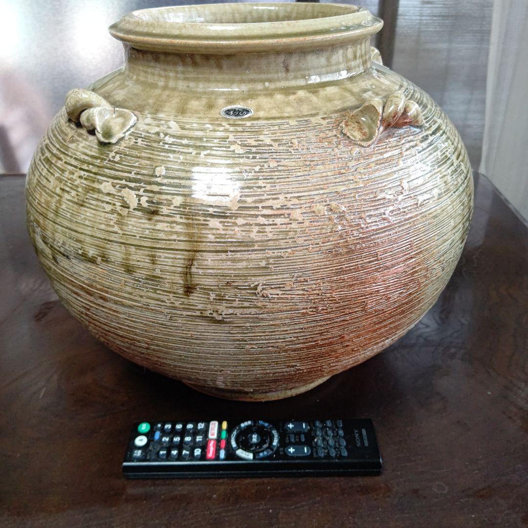 陶器製丸型容器 取っ手付き