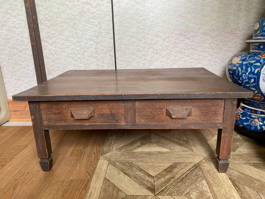文机 テーブル　ローデスク 古道具　レトロ