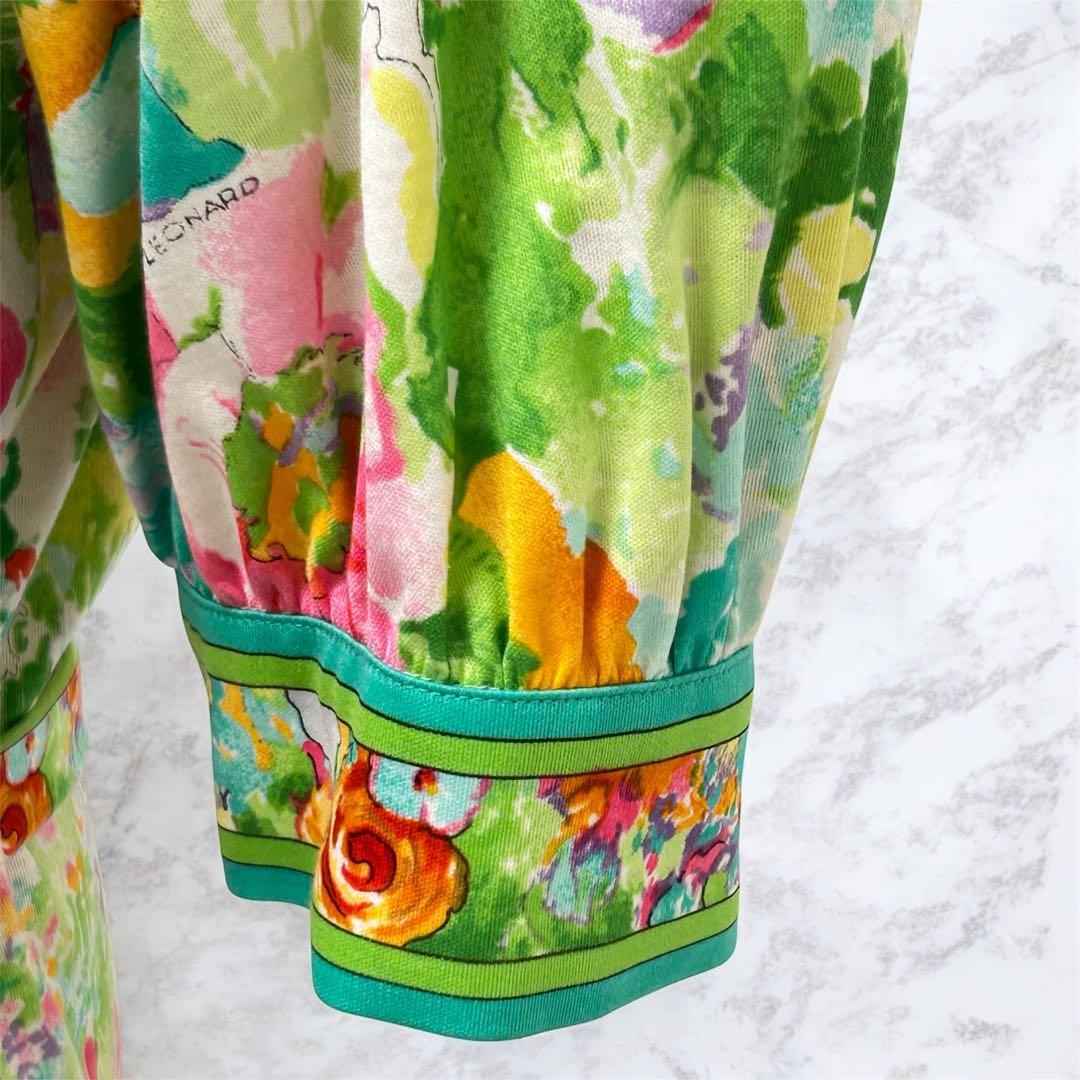 LEONARD 花柄 コットン ワンピース L 手洗い可