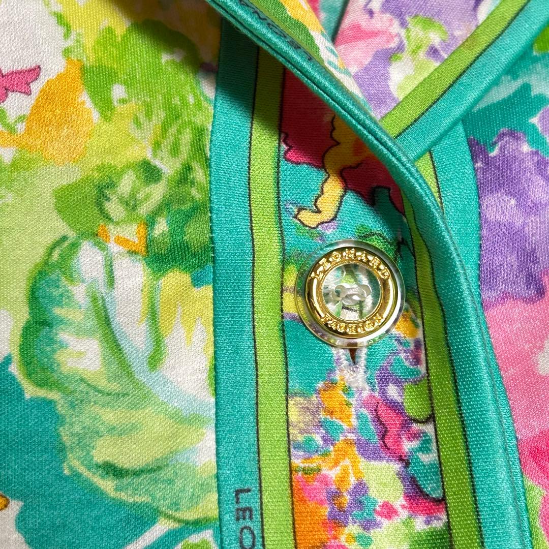 LEONARD 花柄 コットン ワンピース L 手洗い可