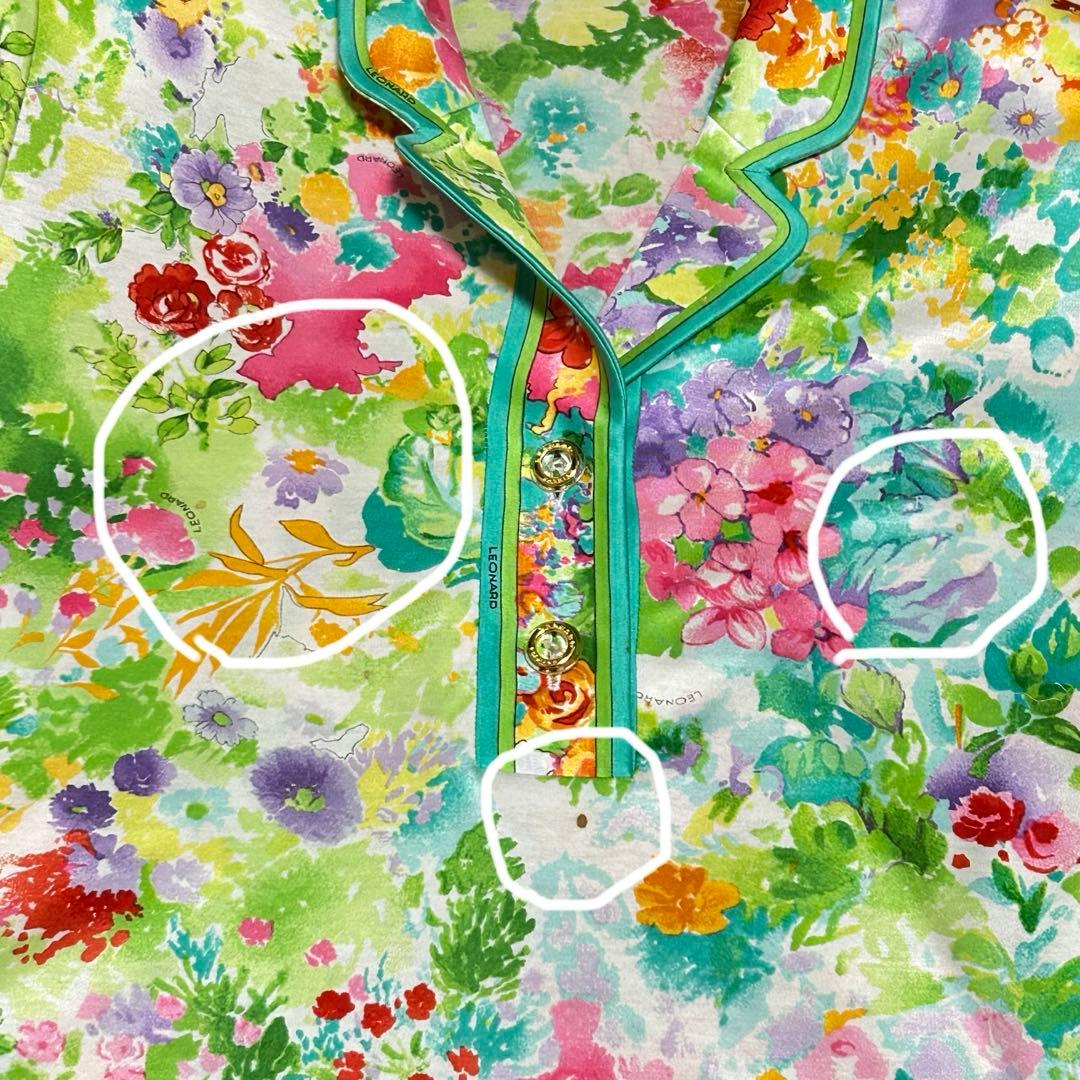 LEONARD 花柄 コットン ワンピース L 手洗い可