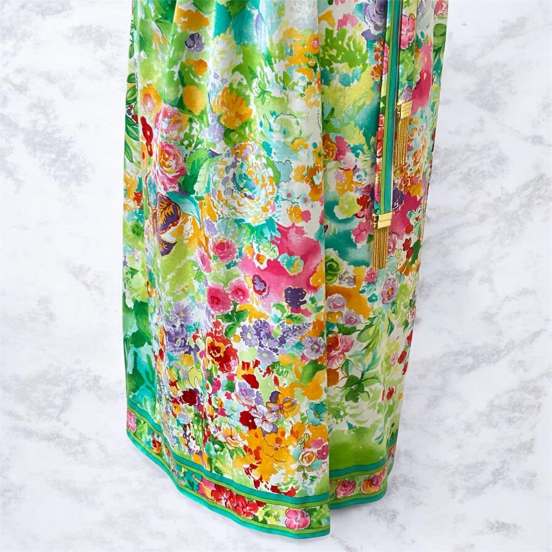 LEONARD 花柄 コットン ワンピース L 手洗い可