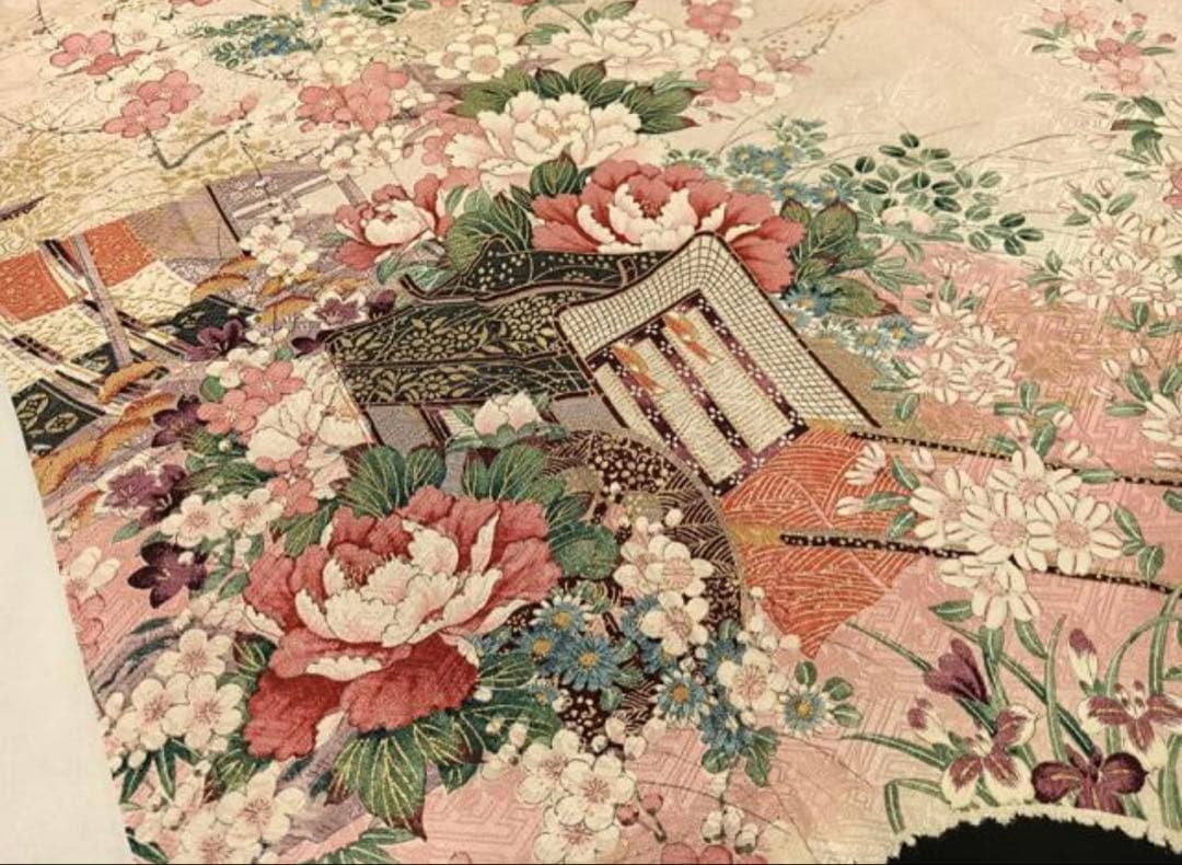 振袖 フルセット6点サイズM 絞り　御所車花文　暈し染め　金彩　正絹