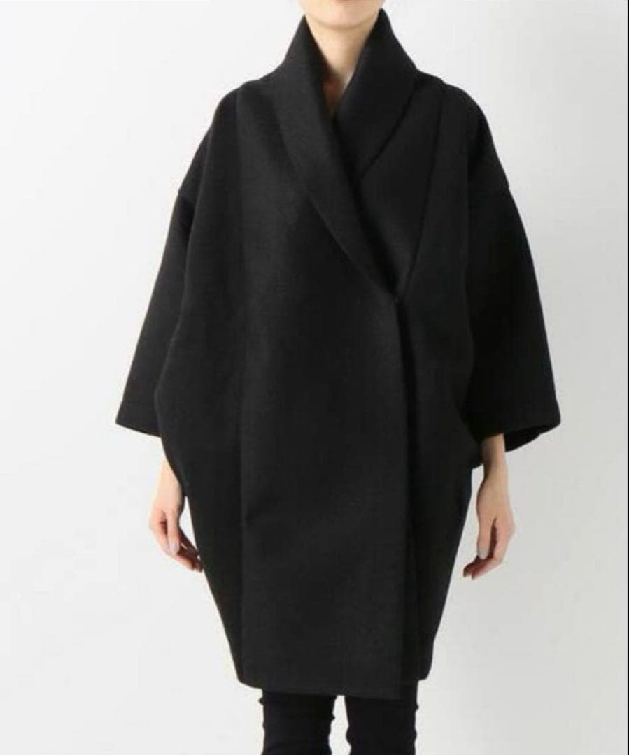 アパルトモン✨ リアリティスタジオ✨ウールコクーンコート　ロング　ブラック　XS