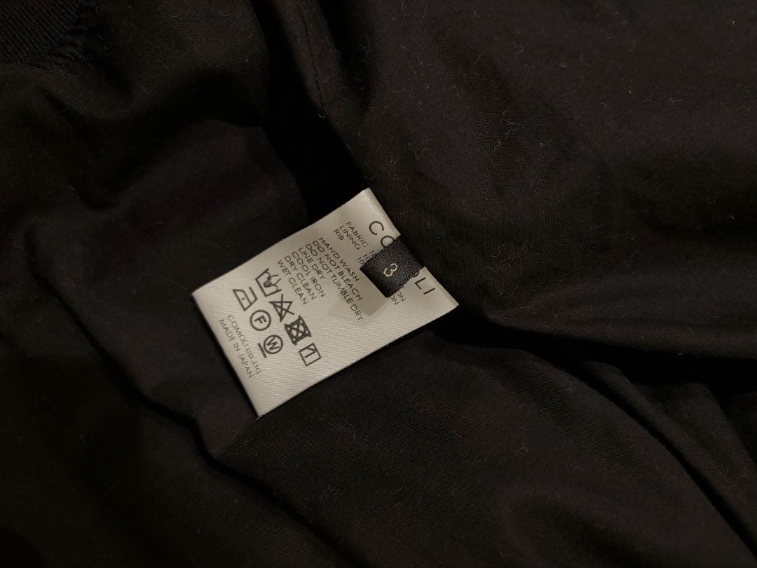 23SS COMOLI リネンWクロス ジップブルゾン BLACK 3