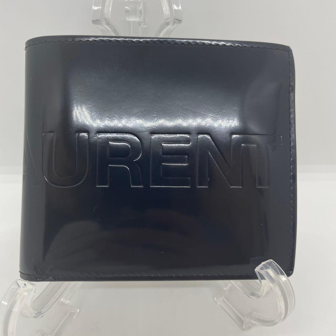 【美品】サンローラン パテントレザー 二つ折り財布