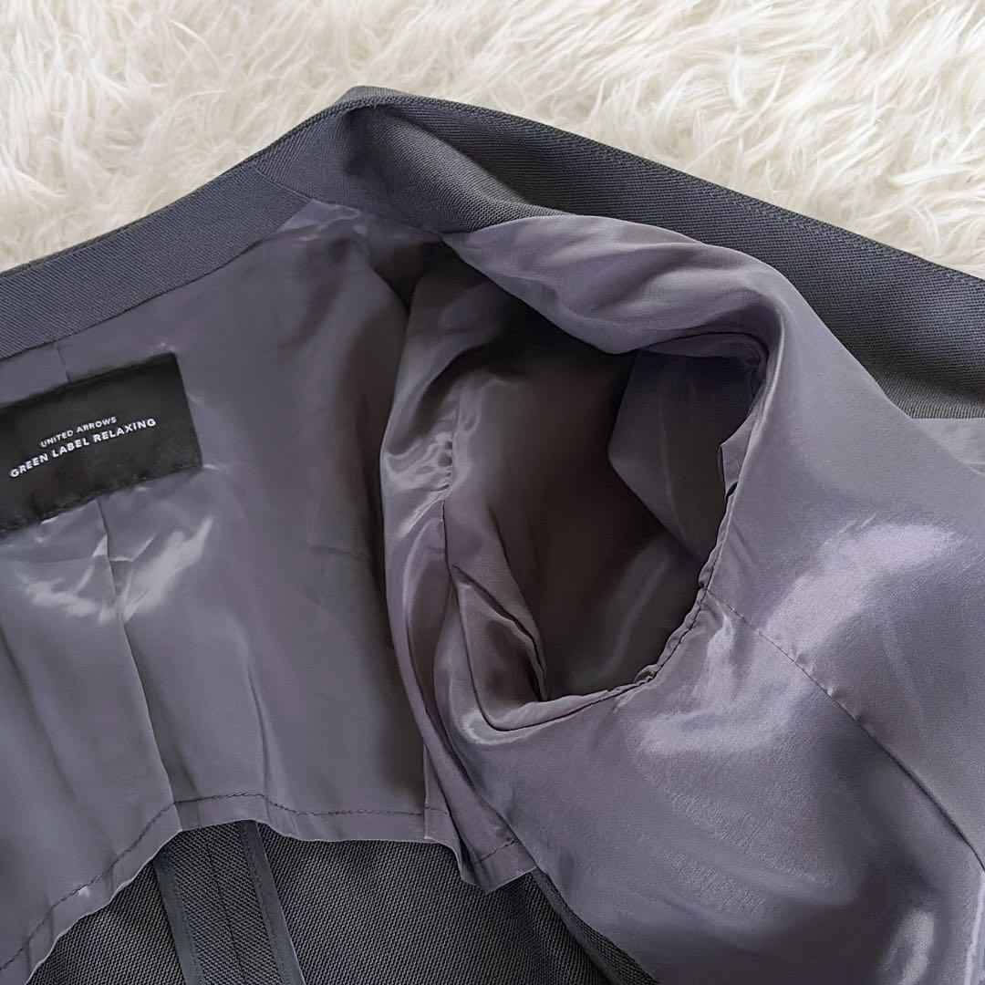 美品✨【グリーンレーベル】ノーカラージャケットパンツ セットアップ 36グレー