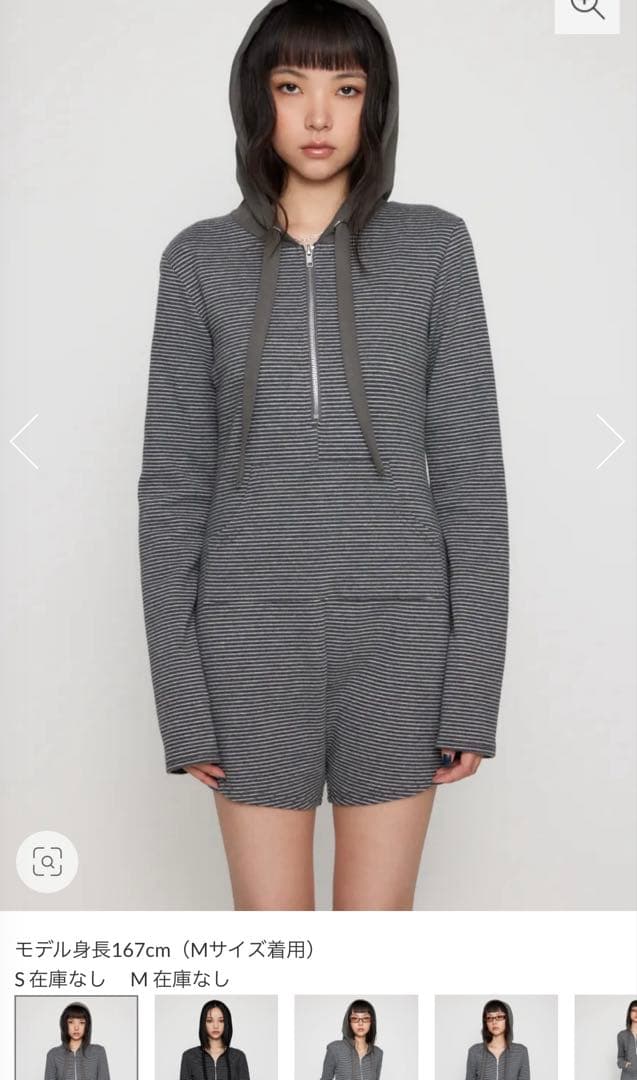 （最終値下げ）BORDER HOODIE ロンパース laguagem Mサイズ