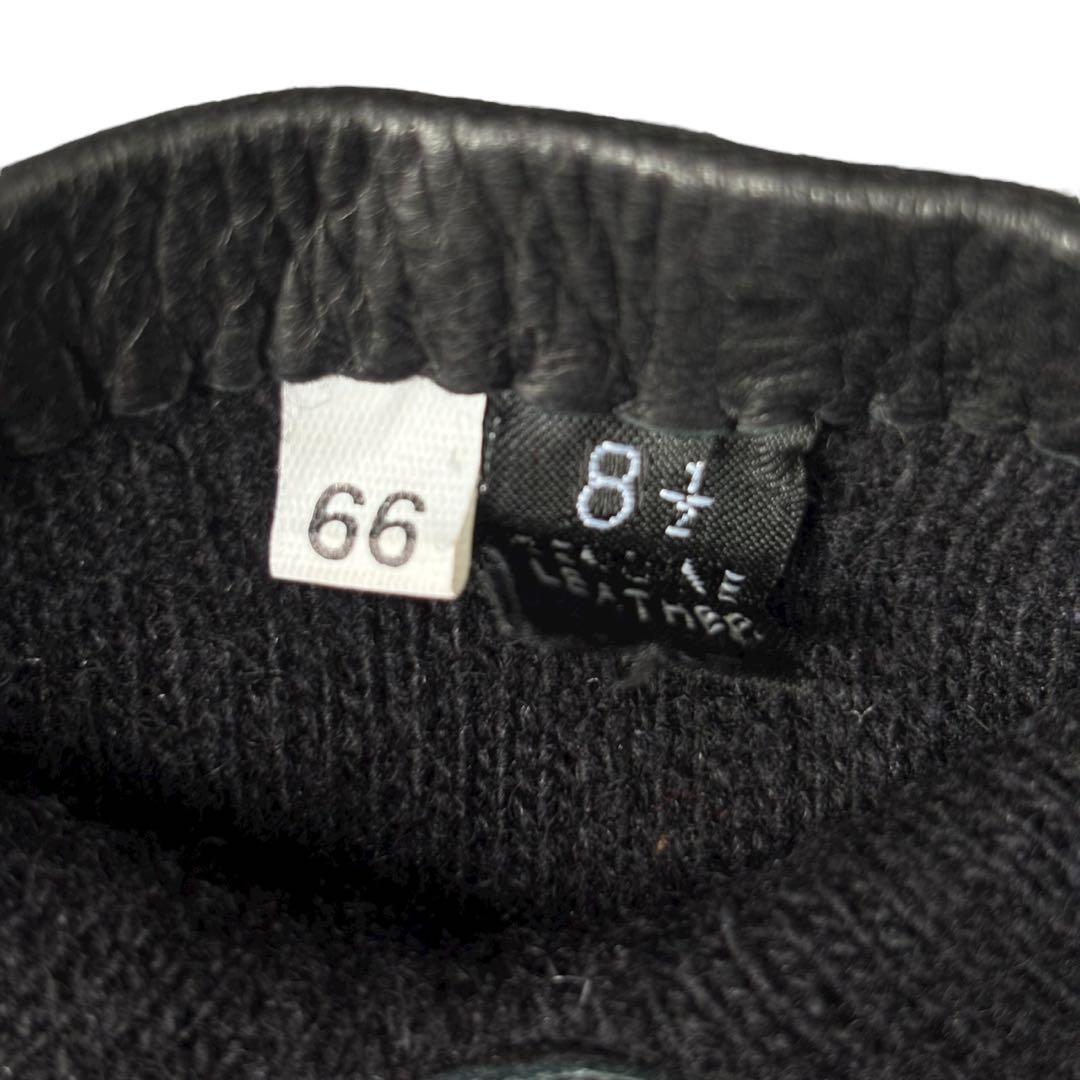 PRADA カシミヤ×レザー グローブ ブラック