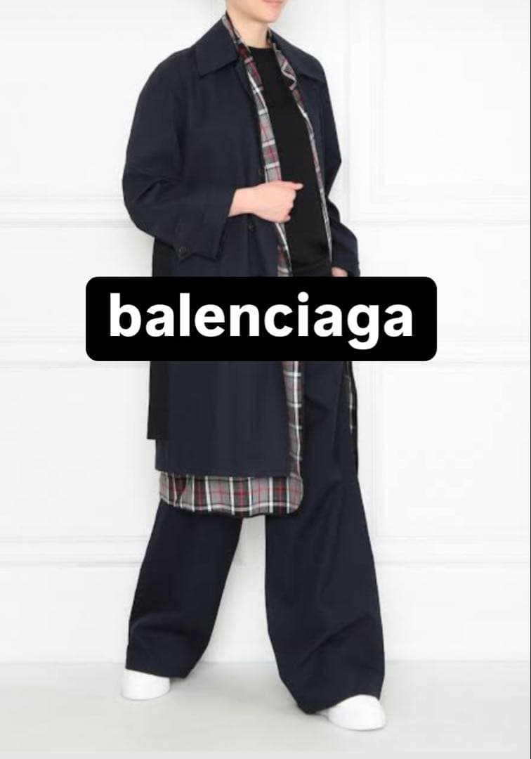 BALENCIAGA ネイビー トレンチコート