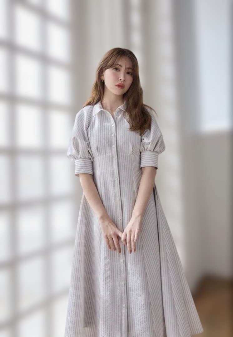 ワンピース Her lip to Volume Sleeve Stripe Dress