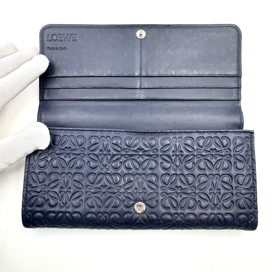 LOEWE リピートアナグラム　長財布　二つ折り　小銭入れあり　保存袋付き