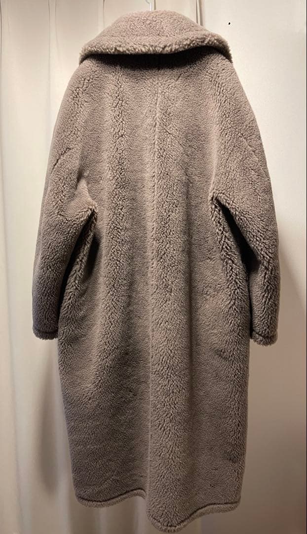 【美品】HAUNTロングボアコート ダークベージュ38 (M) エコバッグ付き